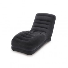Надувное кресло-лежак с держатилем для чашки Intex 68595 Plus 170 х 86 х 94 см. Black