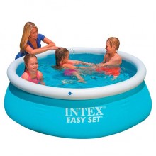 Детский надувной наливной бассейн Intex Easy Set Pool 880 л. Семейный круглый трехслойный устойчив 183х51 см Blue