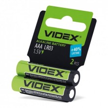 Батарейка щелочная Videx Alkaline LR03/AAA блистер 2 штуки минипальчики shrink card Батарейка щелочная Videx Alkaline LR03/AAA блистер 2 штуки минипальчики shrink card