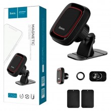 Автодержатель для телефона магнитный компактный холдер Hoco Lotto series magnetic automotive center adsorbed holder Black