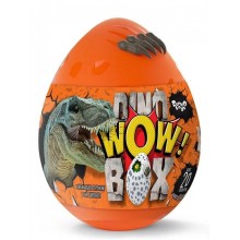Набор для творчества яйцо-сюрприз динозавра 20 предметов Dino WOW Box большой игровой подарок для мальчика Оранжевый