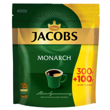 Кофе растворимый Jacobs Monarch 400 г сублимированный напиток в мягкой упаковке Якобс Кофе растворимый Jacobs Monarch 400 г сублимированный напиток в мягкой упаковке Якобс
