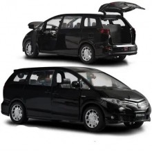 Машинка металлическая инерционная детская со звуком и светом Toyota Previa реалистичная крепкая 22х9х9 см Black