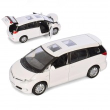 Машинка металлическая инерционная детская со звуком и светом Toyota Previa реалистичная крепкая 22х9х9 см White