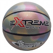 Мяч баскетбольный светоотражающий Extreme Motion № 7 классический Silver Мяч баскетбольный светоотражающий Extreme Motion № 7 классический Silver