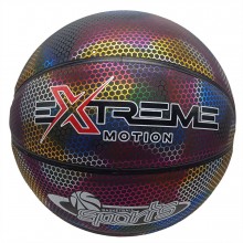 Мяч баскетбольный светоотражающий Extreme Motion № 7 классический Black Мяч баскетбольный светоотражающий Extreme Motion № 7 классический Black