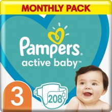 Подгузники Pampers Active Baby Размер 3 Extra Sleep 208 штук Maxi 6-10 кг Подгузники Pampers Active Baby Размер 3 Extra Sleep 208 штук Maxi 6-10 кг