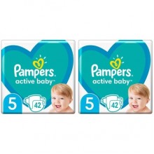 Набор Подгузников Pampers Active Baby Размер 5 Junior Extra Sleep 84 штуки 11-16 кг 