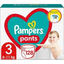 Подгузники-трусики Pampers Pants Размер 3 Эластичные 128 штук Maxi 6-11 кг Удобные практичные