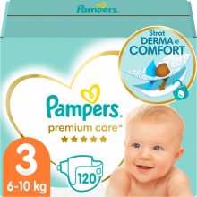 Подгузники Pampers Premium Care Размер 3 Derma Comfort 120 штук 6-10 кг Мягкие 