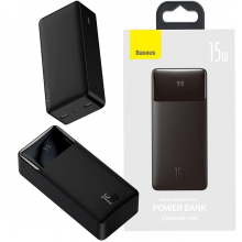Повербанк портативное зарядное устройство Power Bank Baseus 30000 mAh premium 15W 3A 2USB+Type-C c Led дисплеем Bipow Digital Display Black Повербанк портативное зарядное устройство Power Bank Baseus 30000 mAh premium 15W 3A 2USB+Type-C c Led дисплеем Bipow Digital Display Black