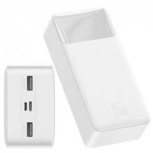 Повербанк портативное зарядное устройство Power Bank Baseus 30000 mAh premium 15W 3A 2USB+Type-C c Led дисплеем Bipow Digital Display White Повербанк портативное зарядное устройство Power Bank Baseus 30000 mAh premium 15W 3A 2USB+Type-C c Led дисплеем Bipow Digital Display White
