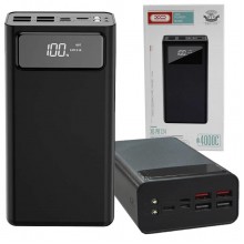 Повербанк Power Bank с фонариком УМБ XO 40000mAh мощный аккумулятор портативное зарядное устройство 22.5Вт Digital display (3 input 4 output) Black Повербанк Power Bank с фонариком УМБ XO 40000mAh мощный аккумулятор портативное зарядное устройство 22.5Вт Digital display (3 input 4 output) Black