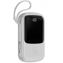 Повербанк портативное зарядное устройство Power Bank Baseus Q Pow 10000 mAh premium 15W 3A с технологией QC3.0+PD3.0 и Type-C кабелем карманная стильная батарея Mini White Повербанк портативное зарядное устройство Power Bank Baseus Q Pow 10000 mAh premium 15W 3A с технологией QC3.0+PD3.0 и Type-C кабелем карманная стильная батарея Mini White
