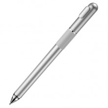 Ручка Стилус универсальный для телефона смартфона планшета Baseus Cudgel Stylus Pen 2in1 многофункциональный аксессуар Silver