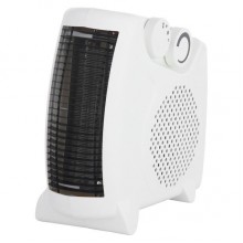Тепловентилятор электрический обогреватель дуйка Domotec 2000W с регулировкой мощности напольный компактный с удобной ручкой White