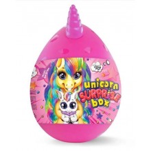 Набор для творчества яйцо-сюрприз единорог 24 предмета Unicorn WOW Box большой отличный подарок для девочек Ярко-розовый 